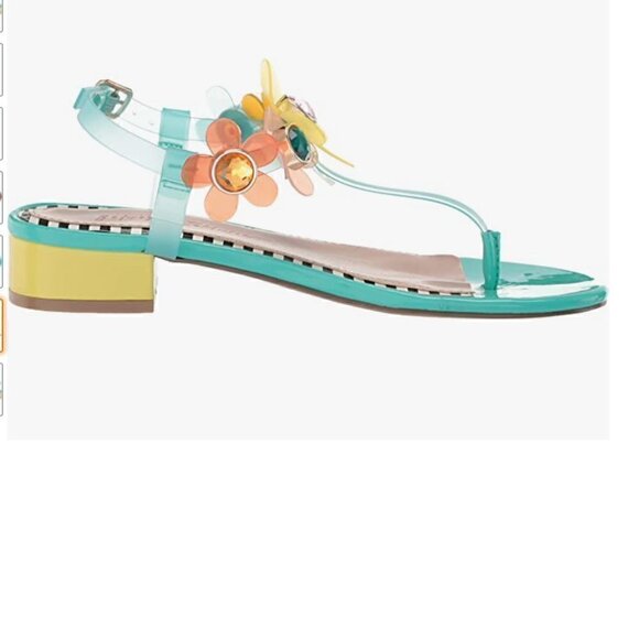 Betsey Johnson Alanni Flower Embellished Flat Sandals NIB 6.5 - Picture 4 of 11